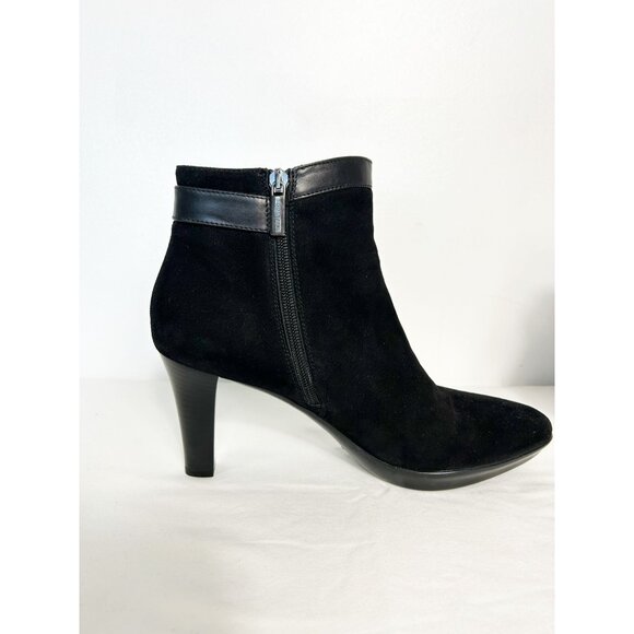 Aquatalia by Marvin K Women's Rae Suede/Leather Heeled Bootie in Black - Sz 9.5 - Picture 3 of 8